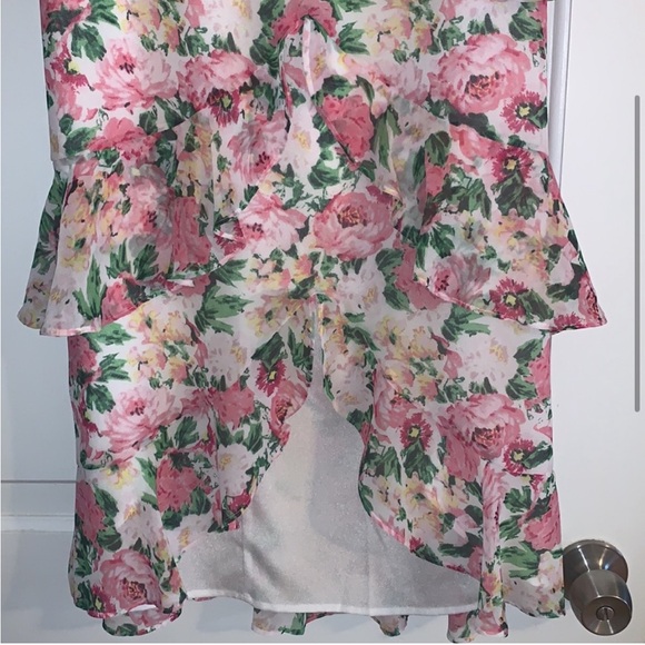 WAYF Off Shoulder Floral Ruffle Midi Dress Size M - Picture 6 of 8